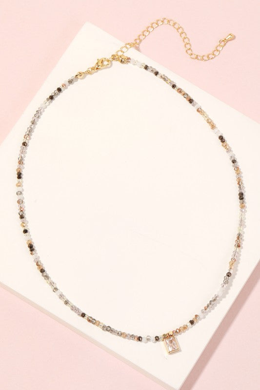 Beaded Charm Choker Necklace