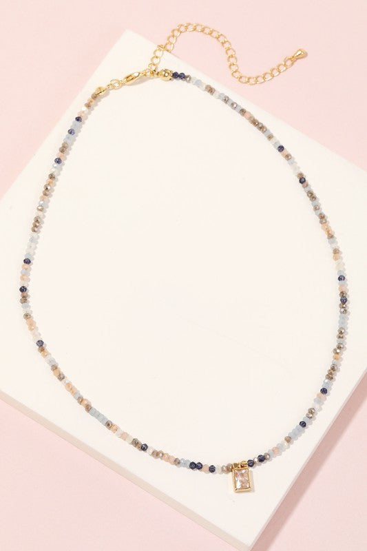 Beaded Charm Choker Necklace