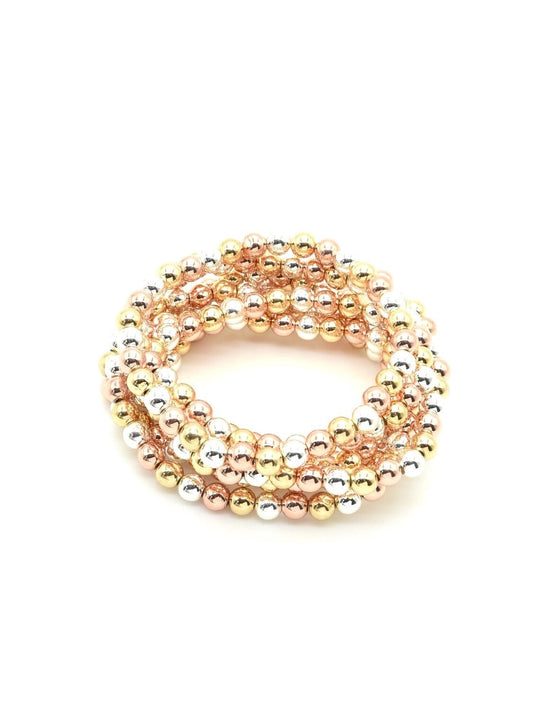 Multi Colored Beaded Stretch Bracelet