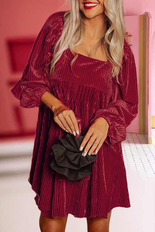 Ruby Tie Back Square Neck Velvet Dress