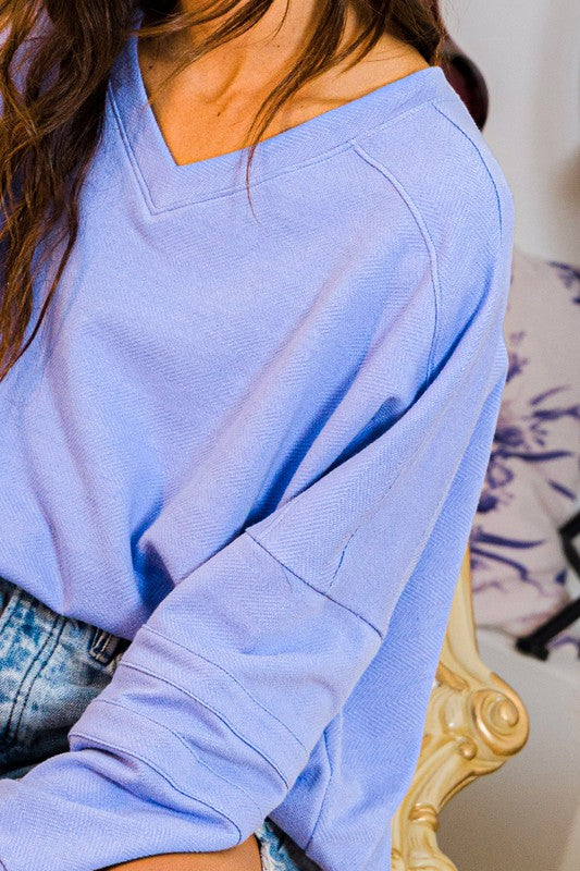 Oversized V Neck Sweatshirts