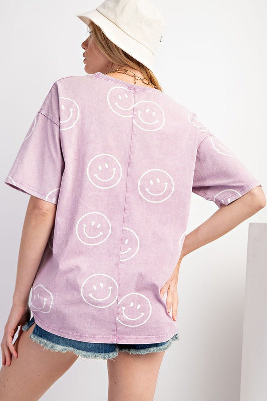 Smiley Face Washed Top