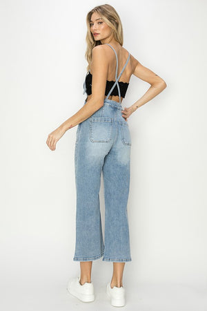 Lightwash Crop Overalls