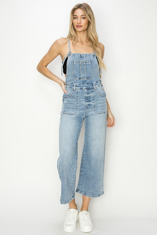 Lightwash Crop Overalls