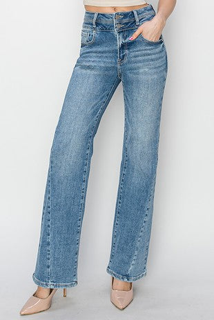 Risen High Rise Straight Jeans