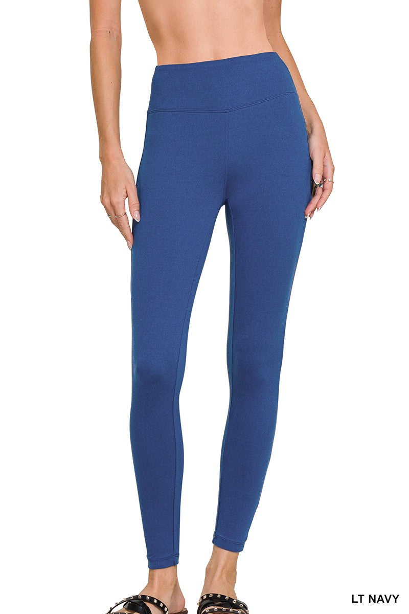 MICROFIBER SOFT WAISTBAND FULL LENGTH LEGGINGS LT NAVY