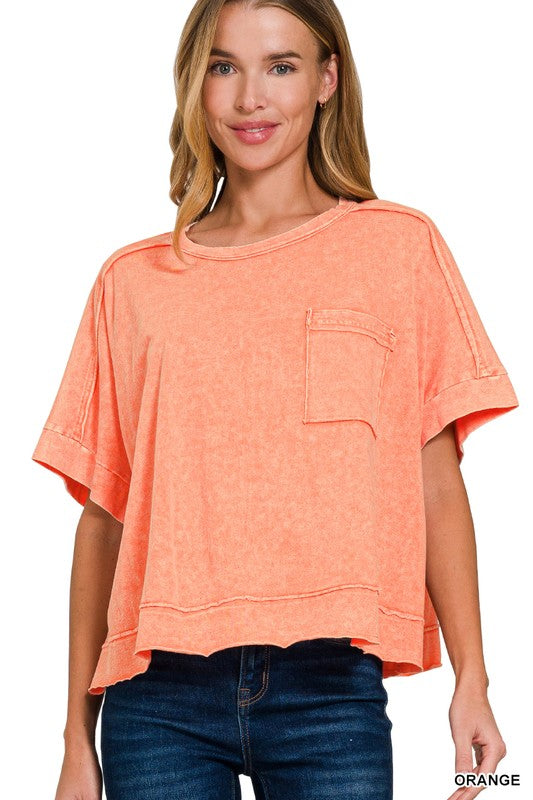Orange Cropped Zenana T-shirt