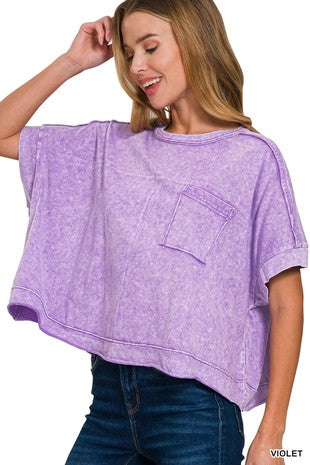 Violet Cropped Zenana T-Shirt