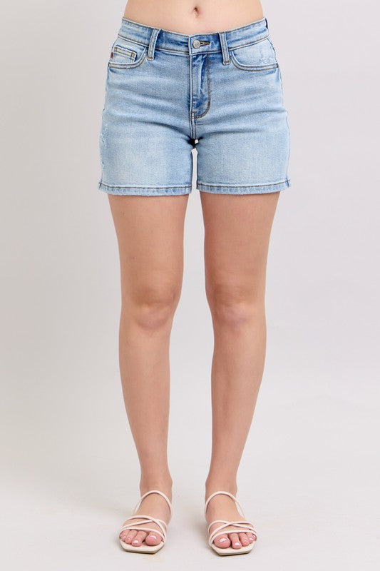 Judy Blue Medium Wash Vintage Wash Dad Shorts