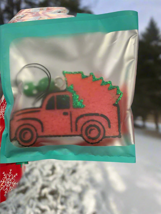 Old Truck with Christmas Tree Car Freshie