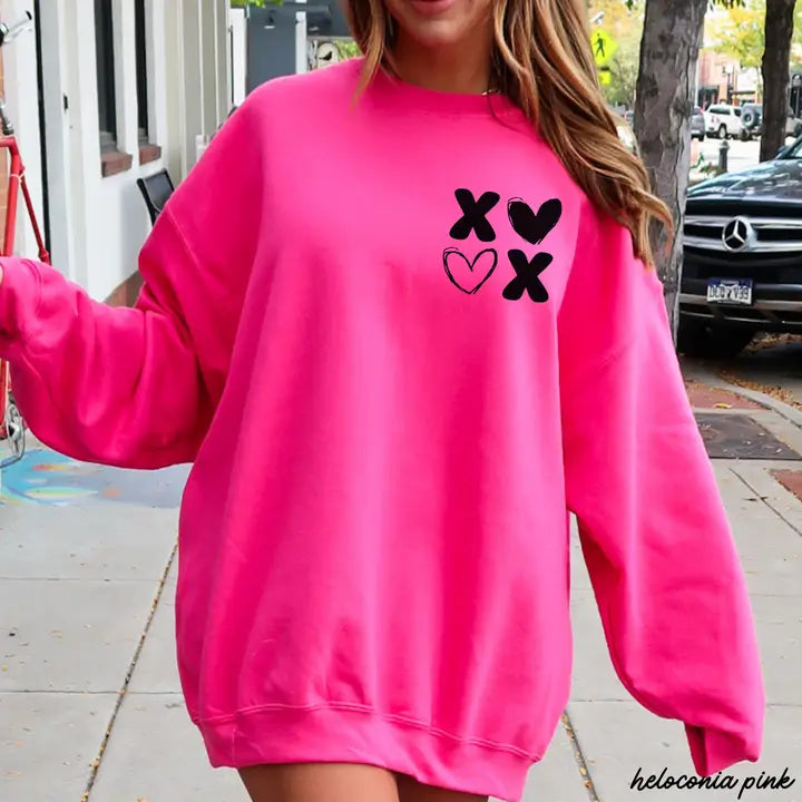 Plus Bright Pink XO Crewneck
