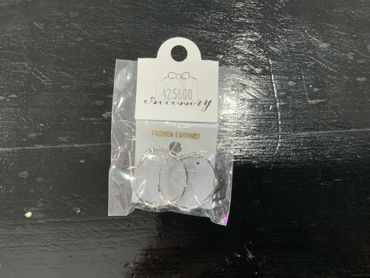 Silver Double Woven Hoop Earring