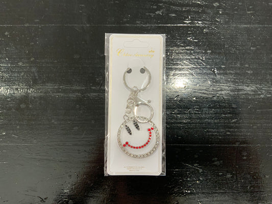 Smiley Face Studded Keychain