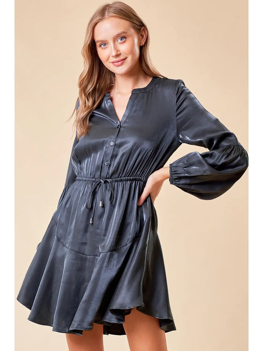 Henley Ruffle Mini Dress