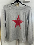 Red Star Grey Crewneck