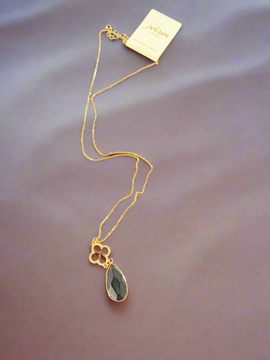 Long Necklace with Stone Accent