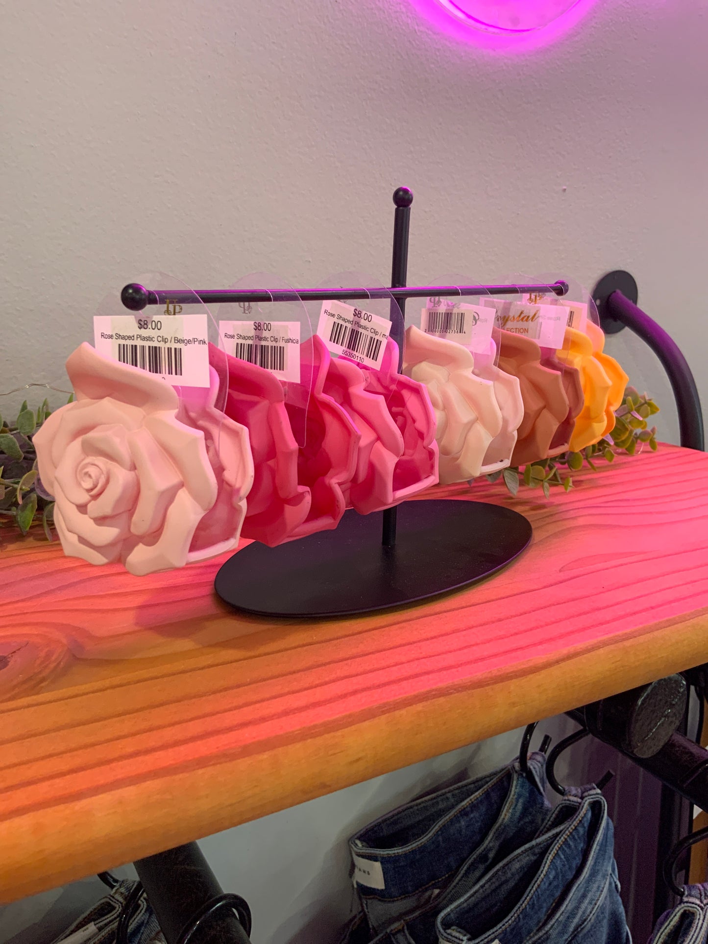 Rose Shaped Plastic Clip