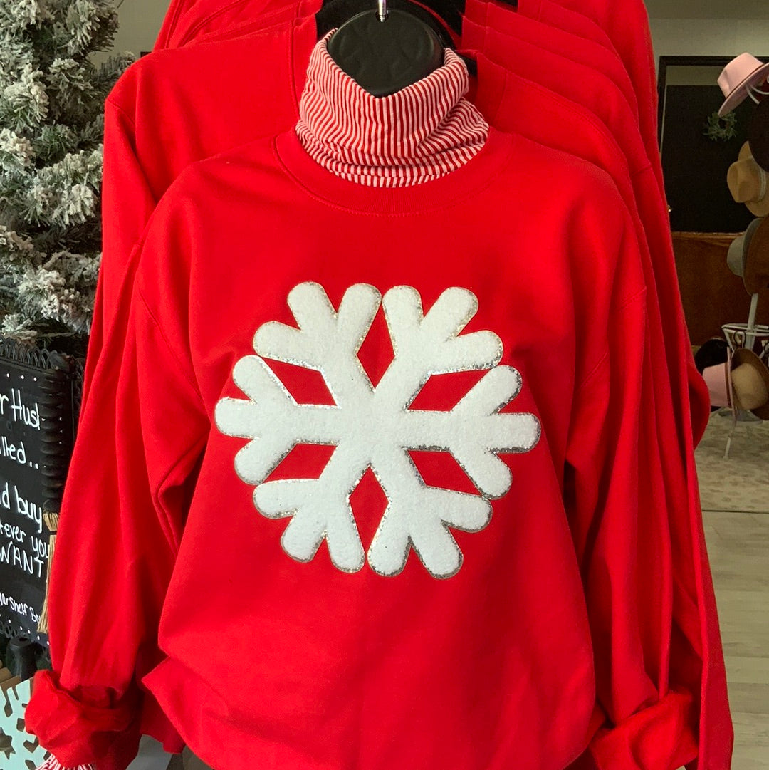 Plus Snowflake Chenille Sweatshirt