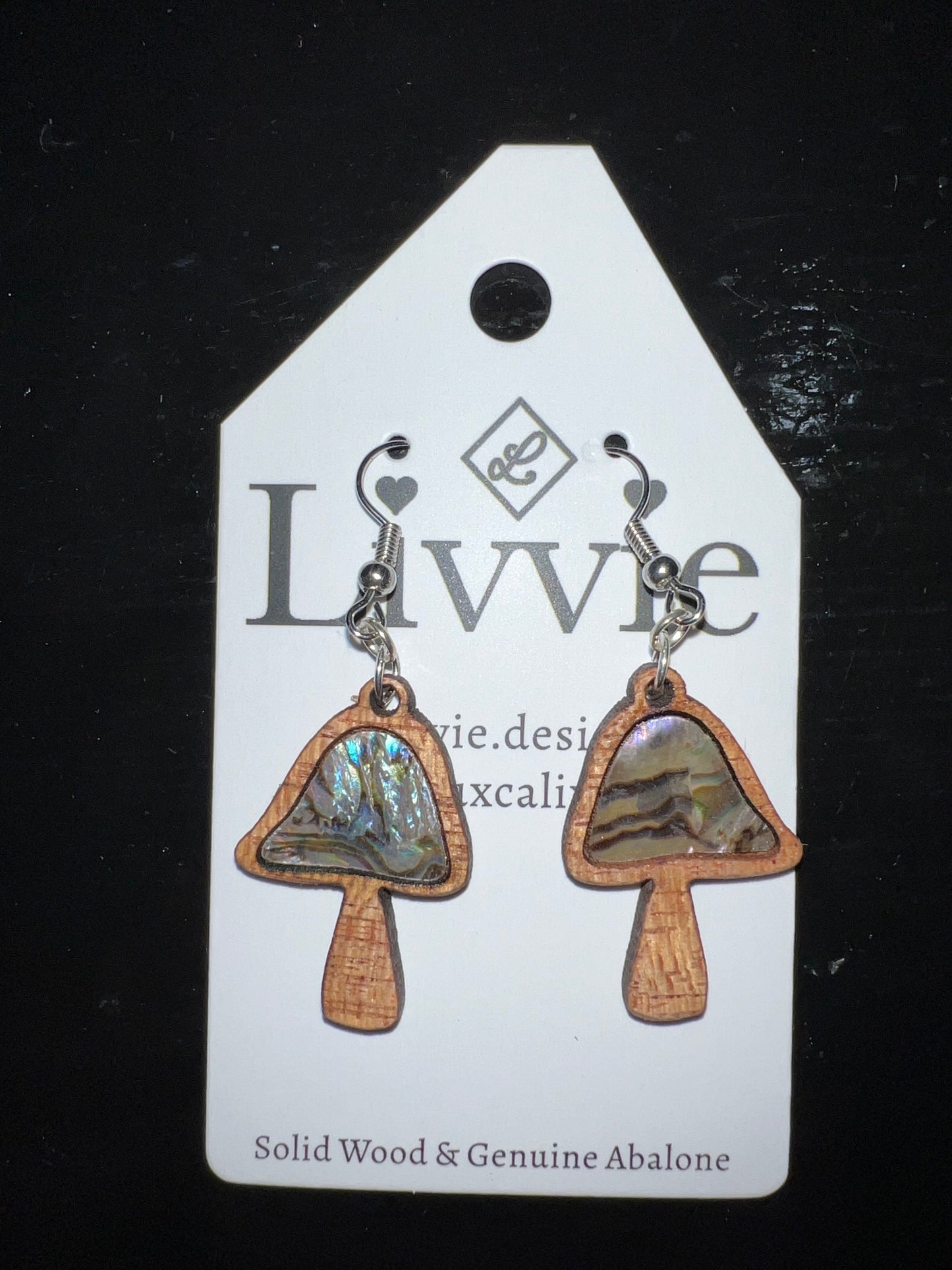 Opal Handmade Wood Earrings