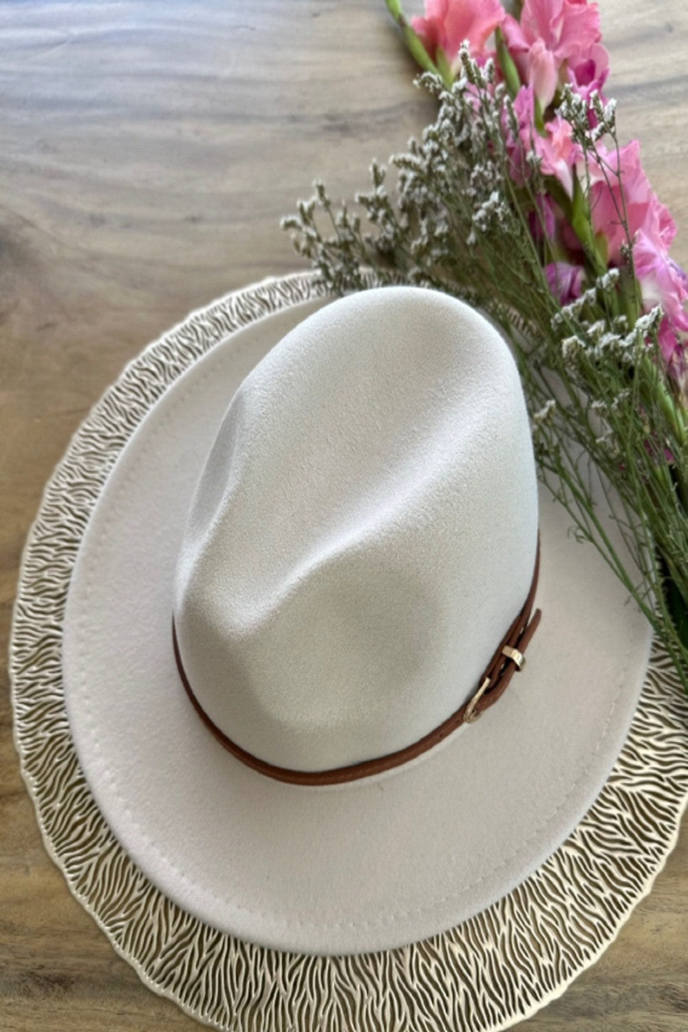 Fedora Hat with Leather Belt