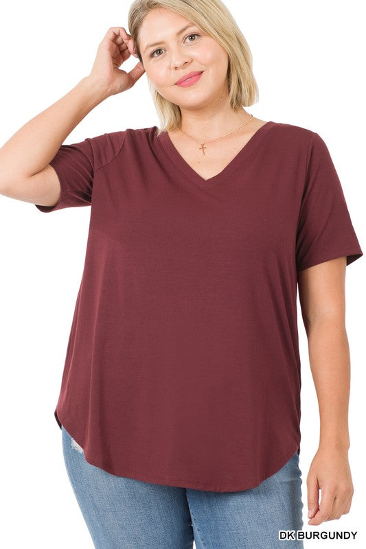 Dark Burgundy Zenana Short Sleeved Tee