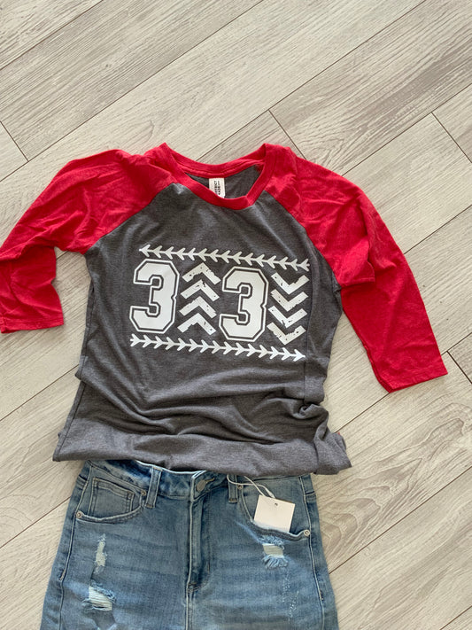 3 up 3 Down 3/4 Triblend Tee