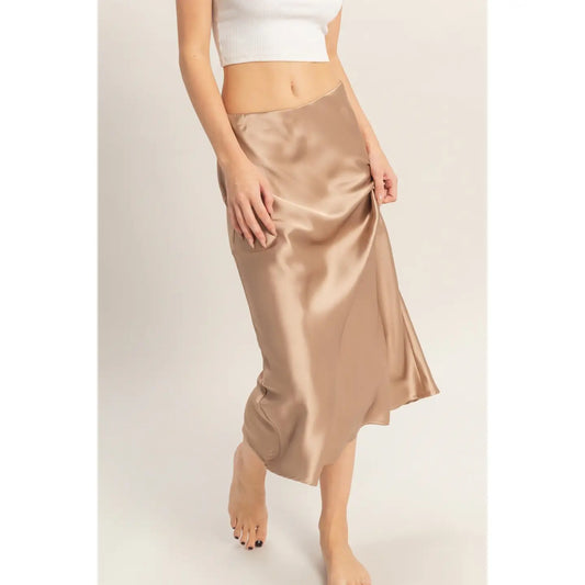 Dark Taupe Satin Skirt