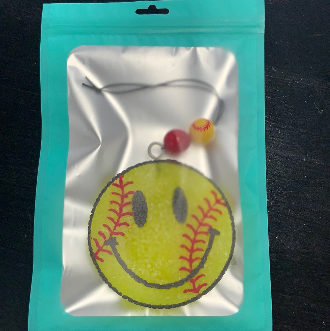 Smiley Softball Car Freshie