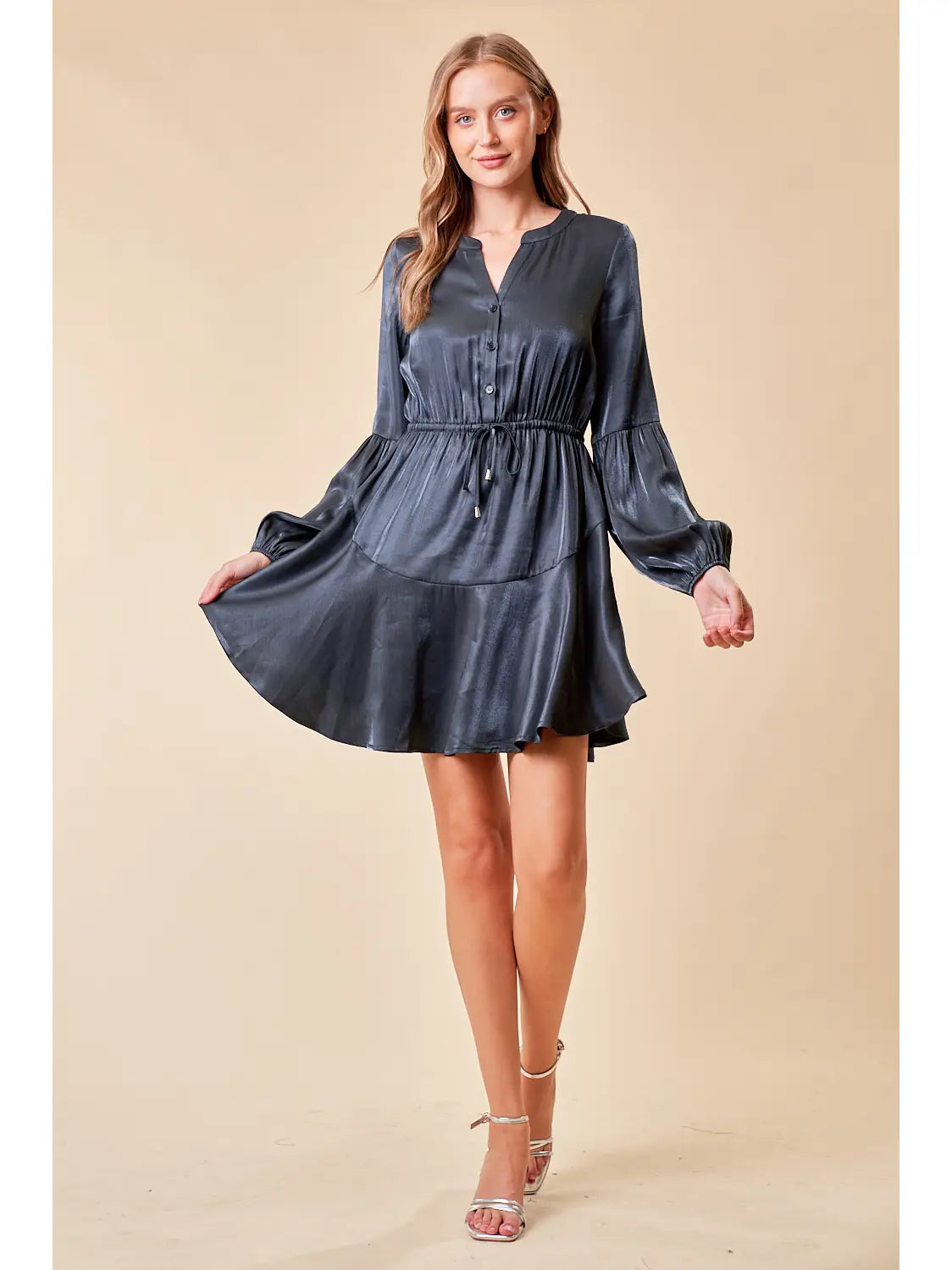 Henley Ruffle Mini Dress