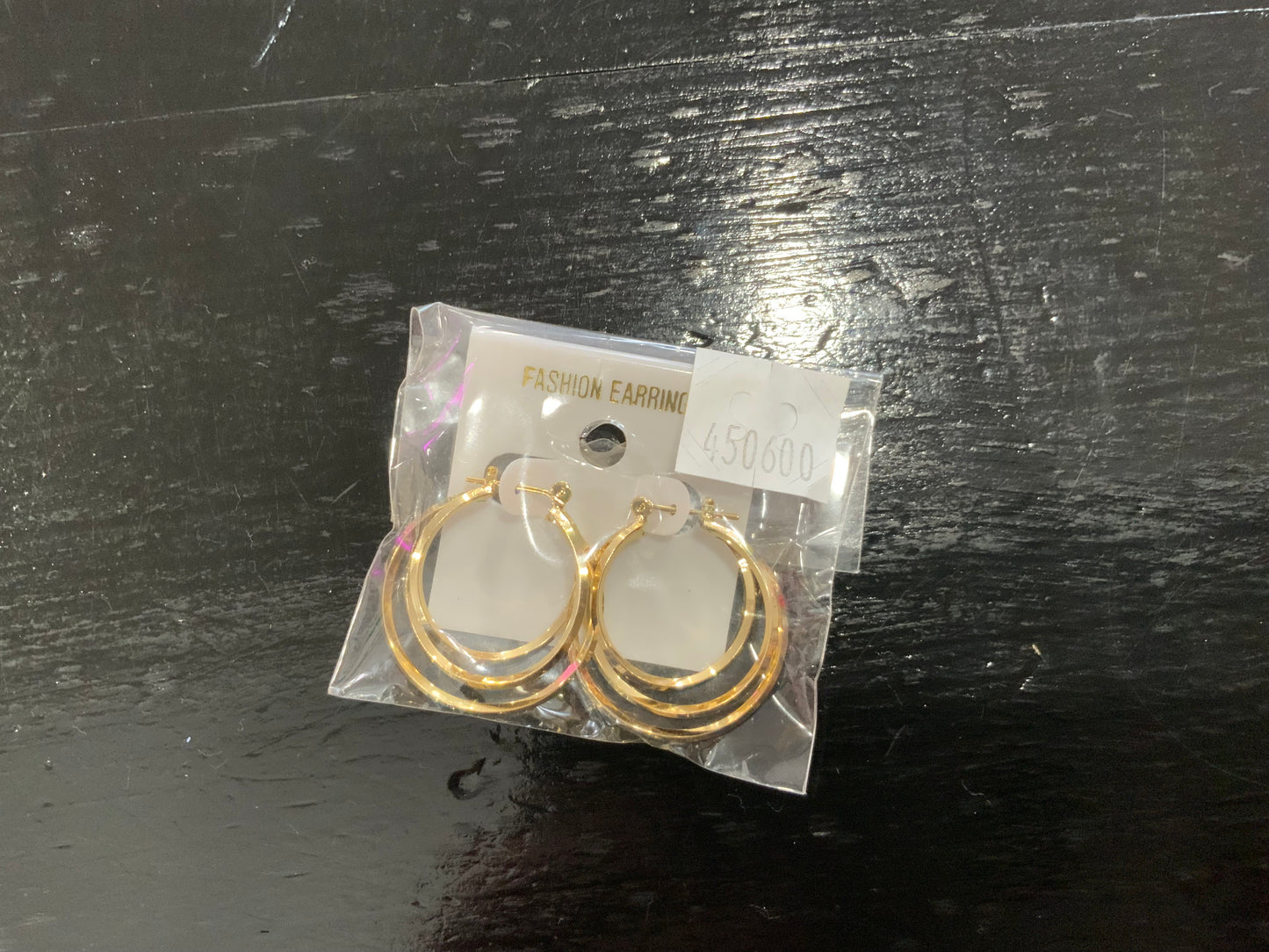 Triple Hoop Gold Earring