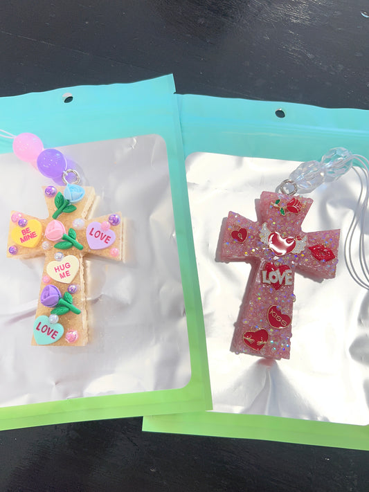 Valentine Cross Car Freshie