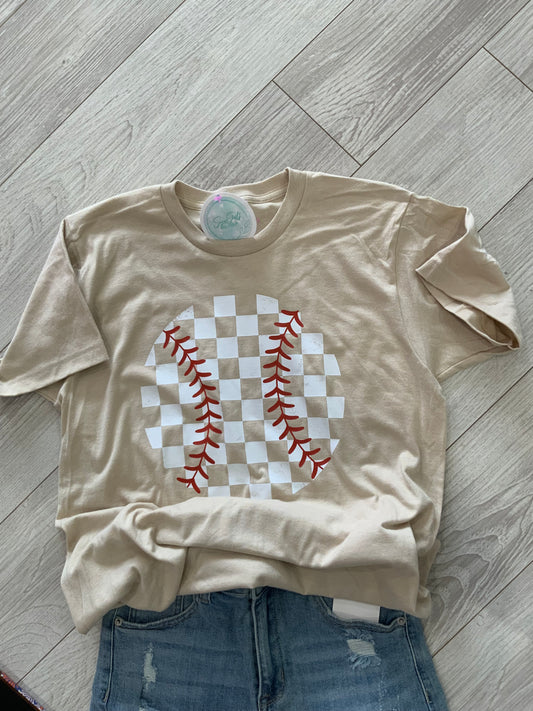 Checkered Baseball Tee