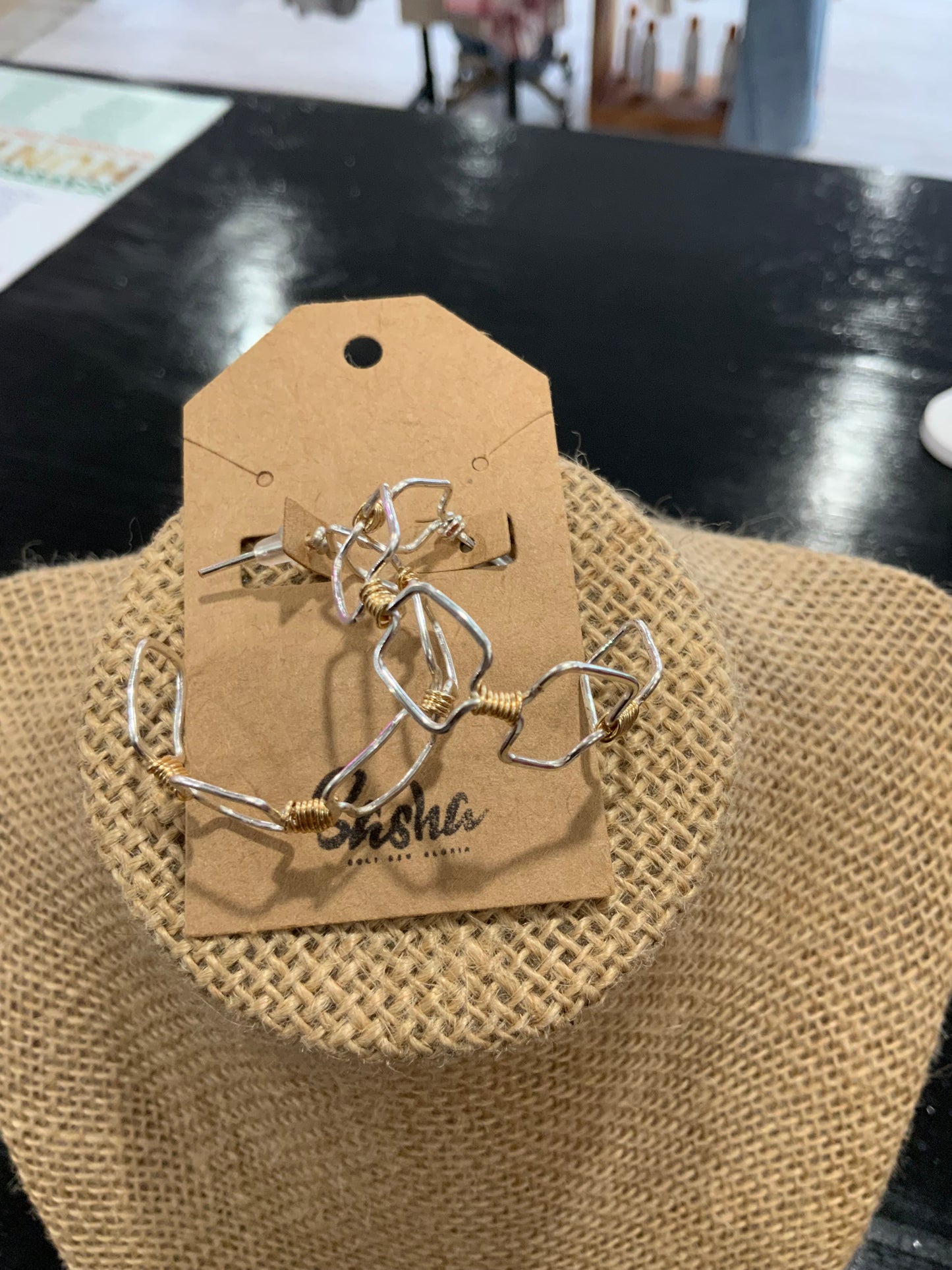 Two Tone Cain Link Hoops by SASHA