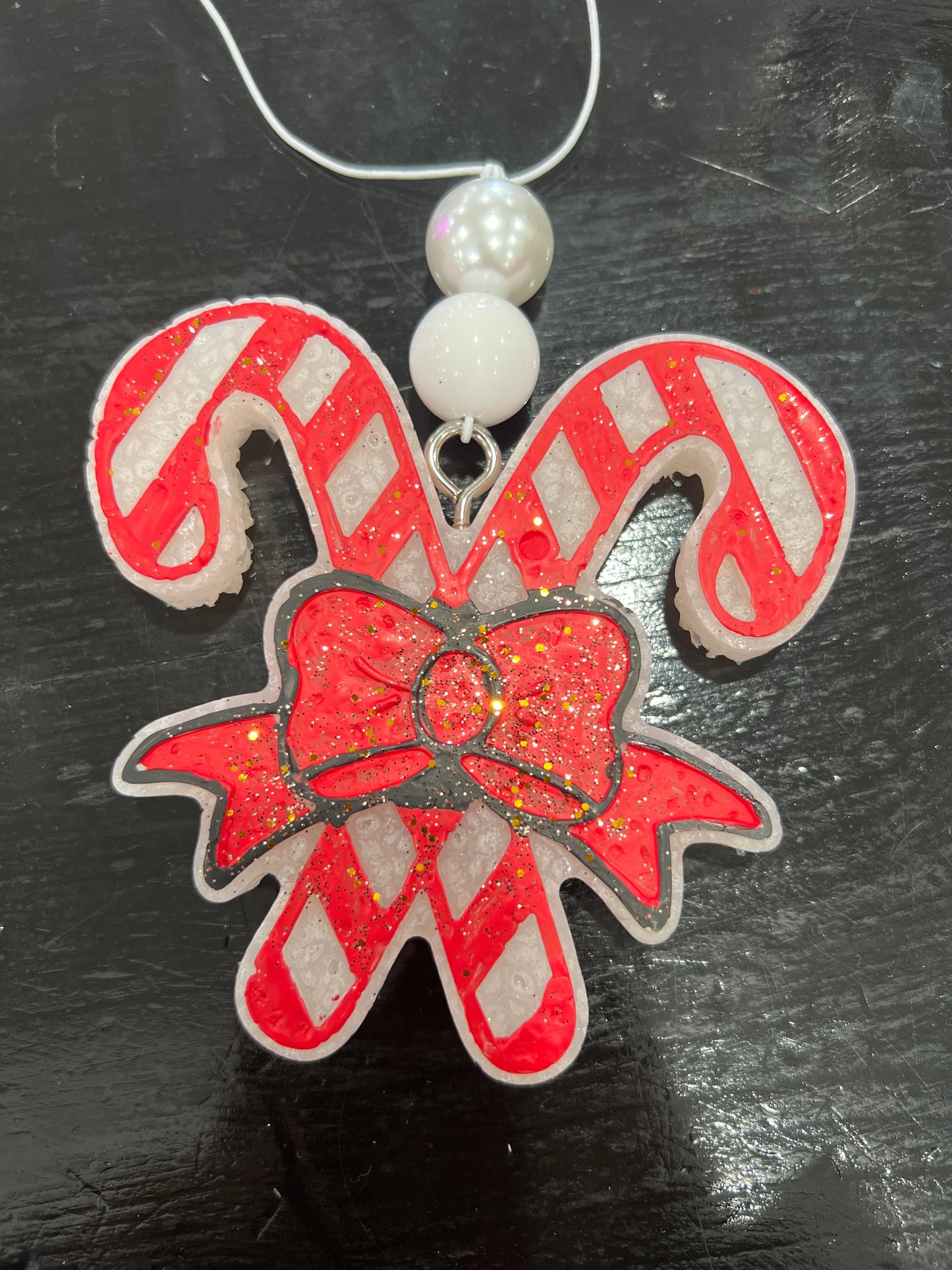 Bow Candy Cane Car Freshie