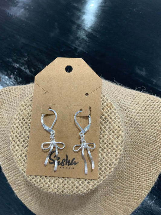Metal Bow Earrings by Sasha
