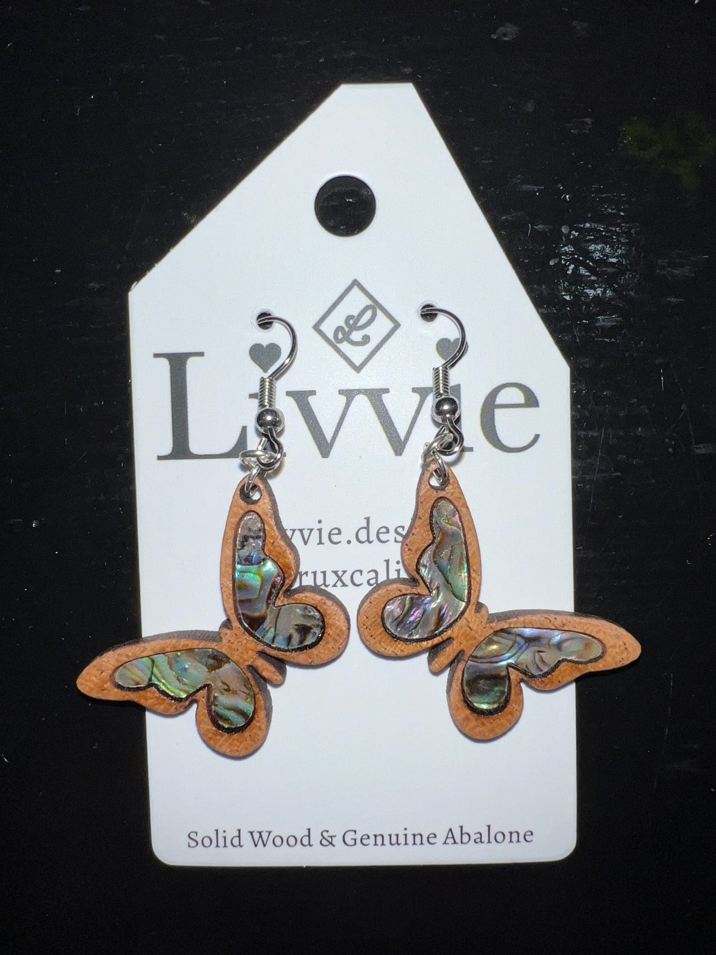 Opal Handmade Wood Earrings