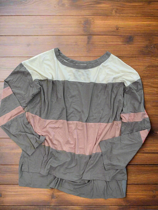 Plus Size Longsleeve Colorblock Top