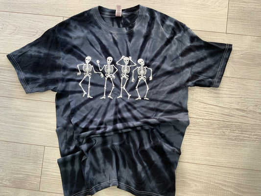 Skeleton Tie Die Tee
