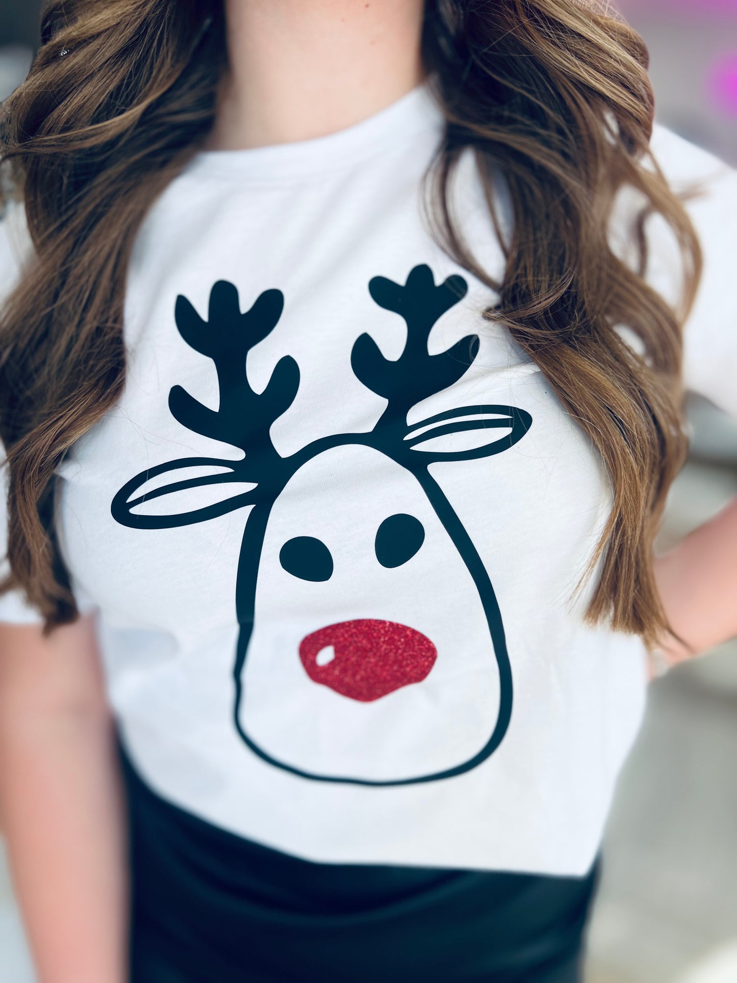 Glitter Reindeer Short Sleeve