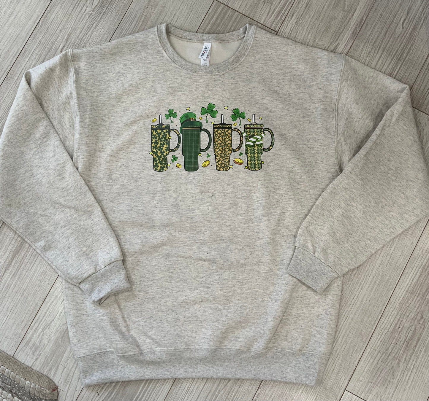 Plus Oatmeal St Patty's Day Trendy Cup Crewneck