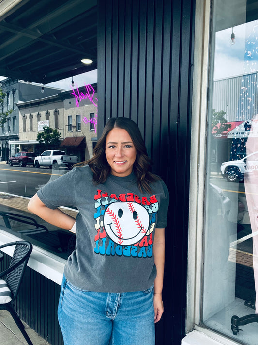 Plus Baseball Wave Smile Tee