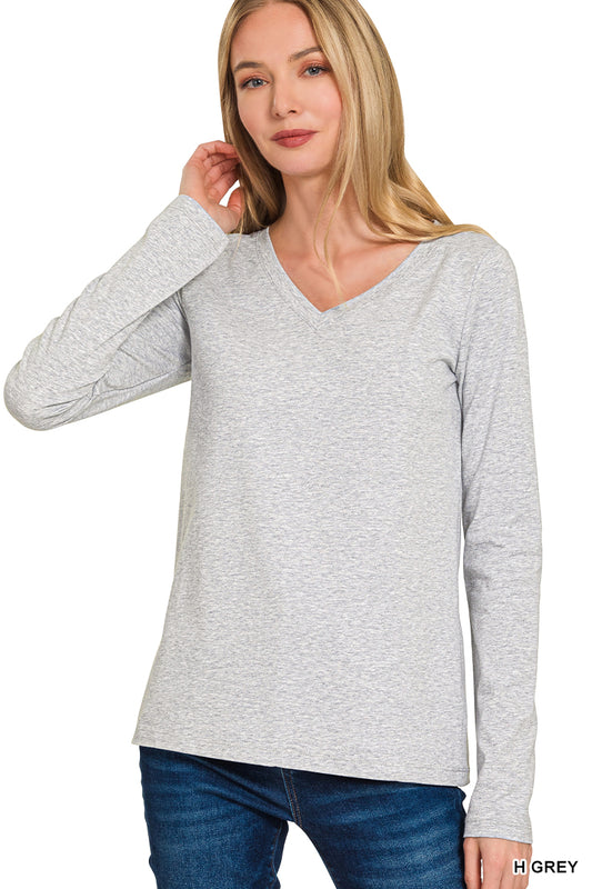 Grey Cotton Long Sleeve