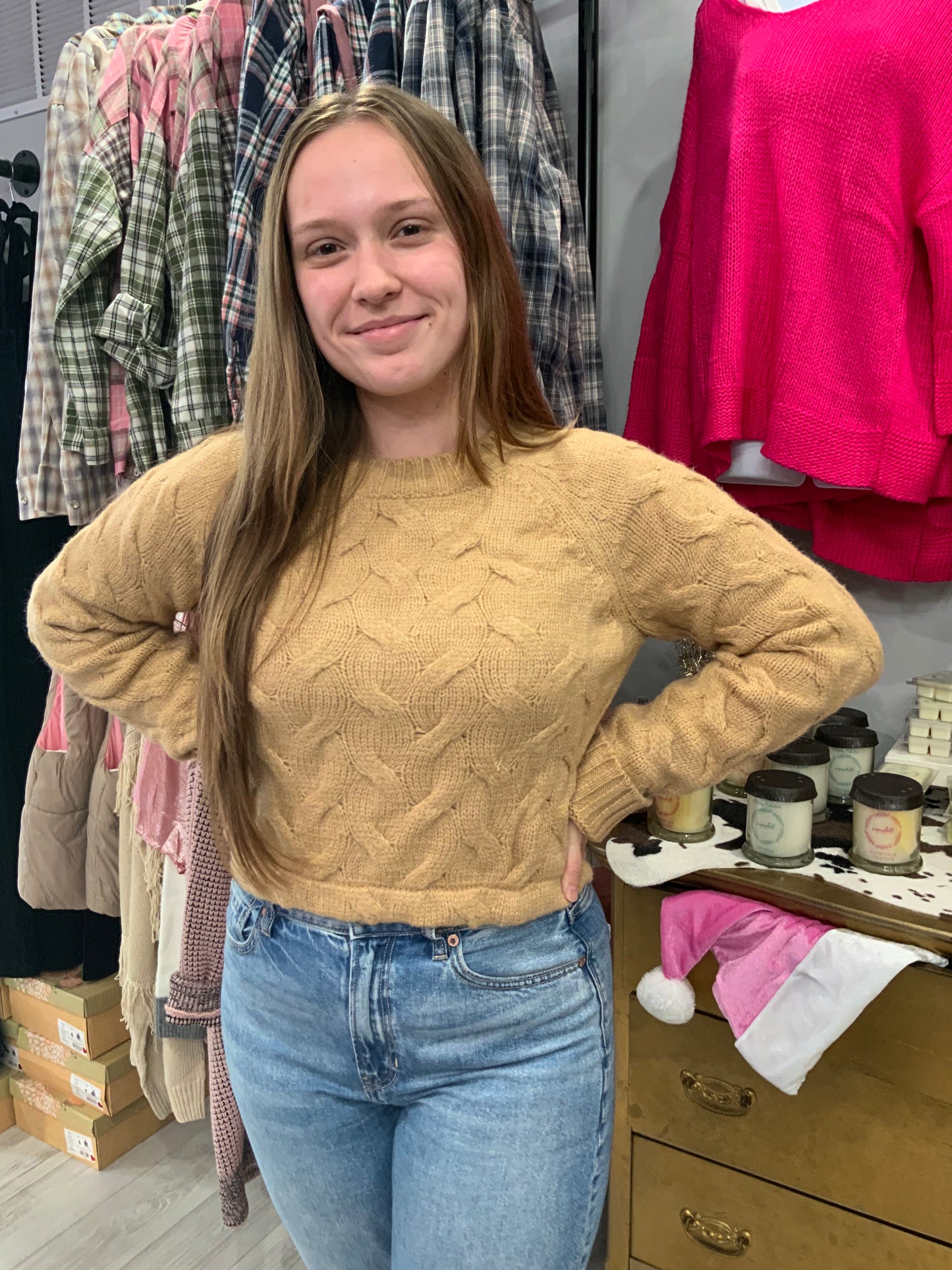 Taupe Knit Crop Top