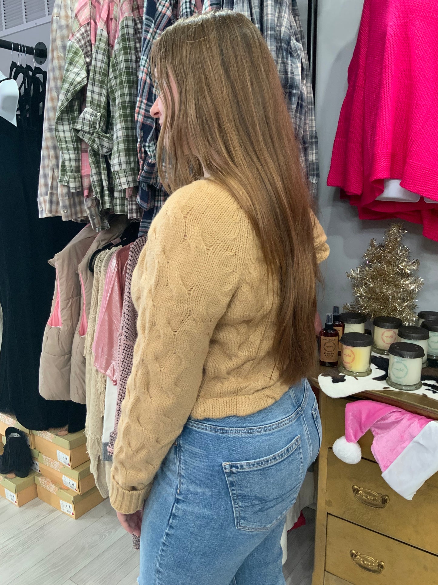 Taupe Knit Crop Top