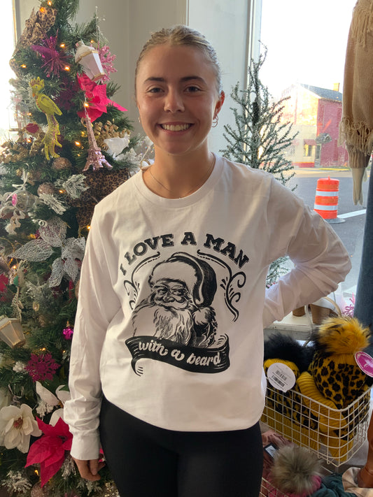 White "Man with a beard" Long Sleeve