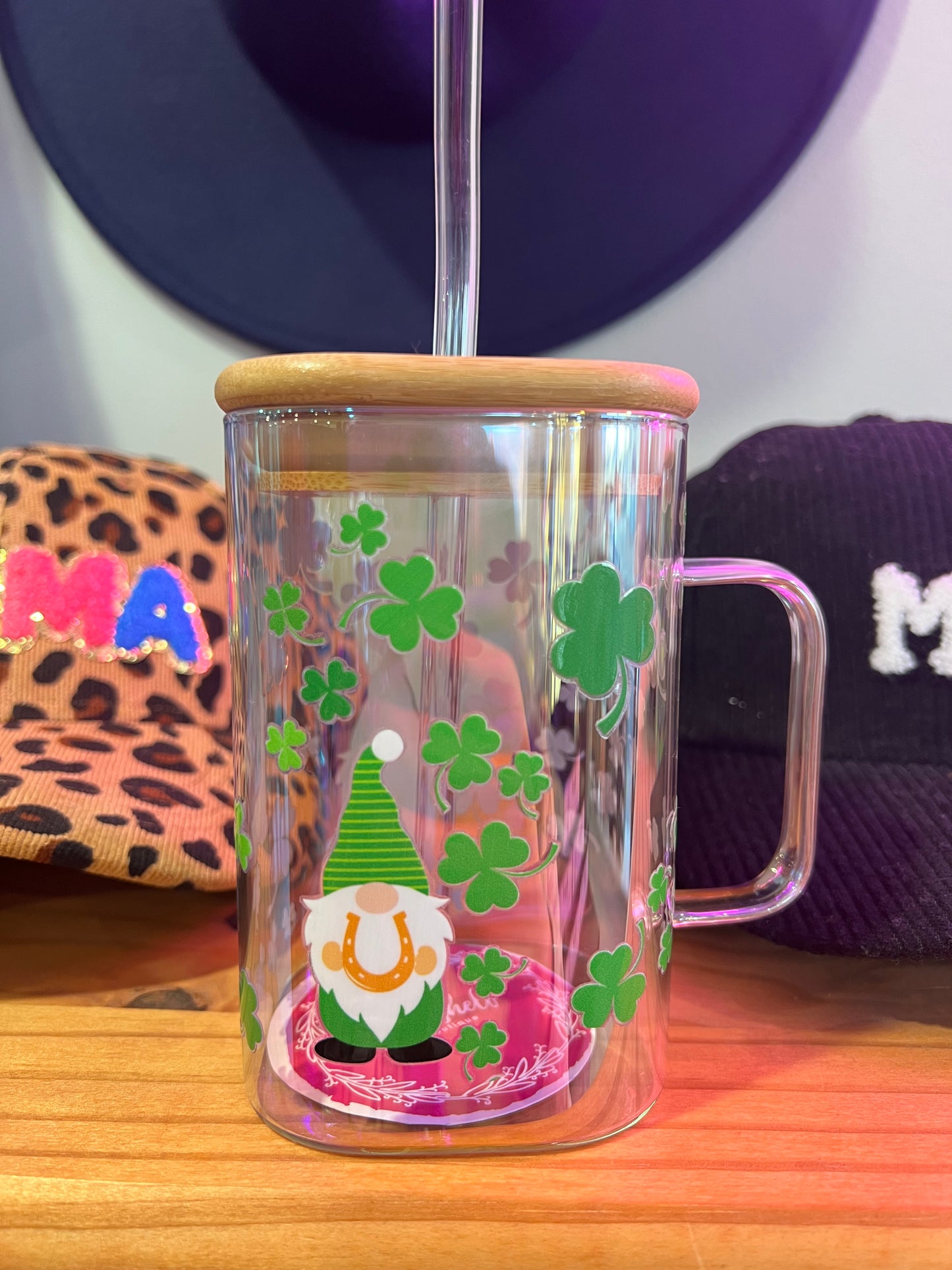 St Pattys glass mug