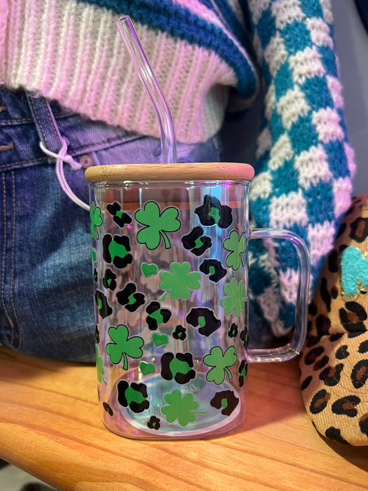 St Pattys glass mug