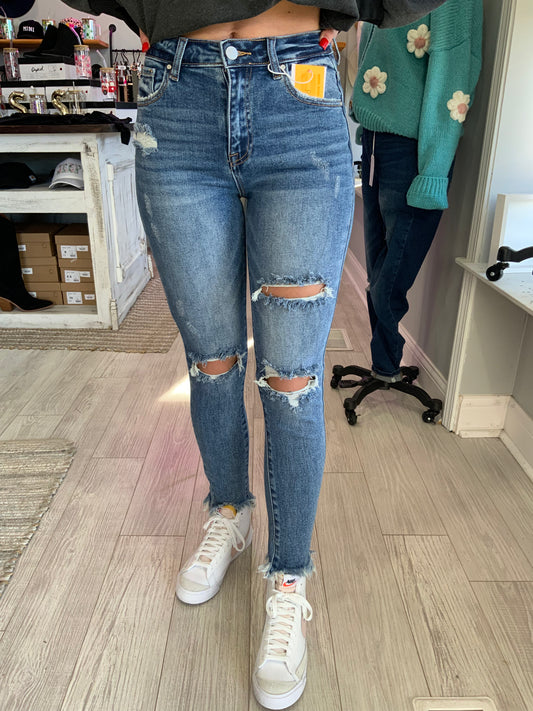 Risen High Rise Distressed Skinny