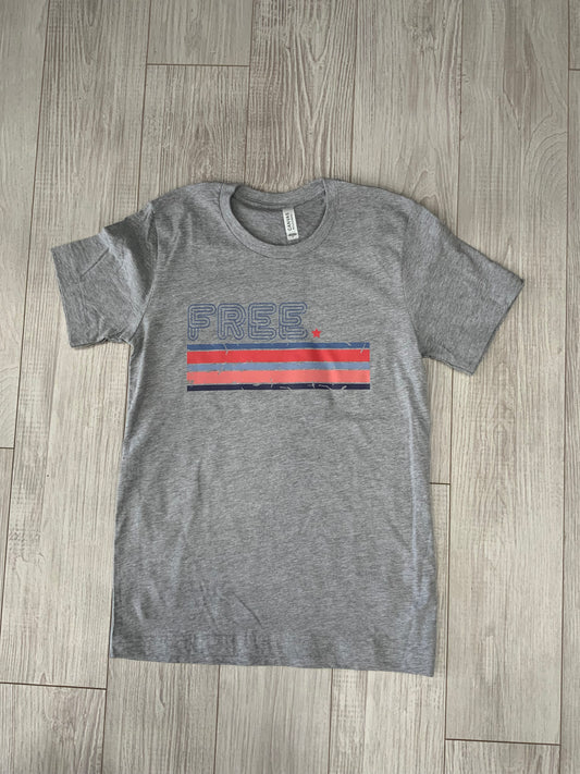 Gray Free Multicolor Graphic Tee