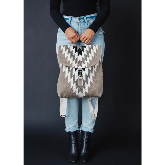 Taupe Black Aztec Backpack